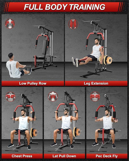 Home Gym Machine, Multifunctional Workout Equipment for Strength Training, Full Body Home Gym with Chest Press, LAT Pulldown, Leg Extension & Cable System
