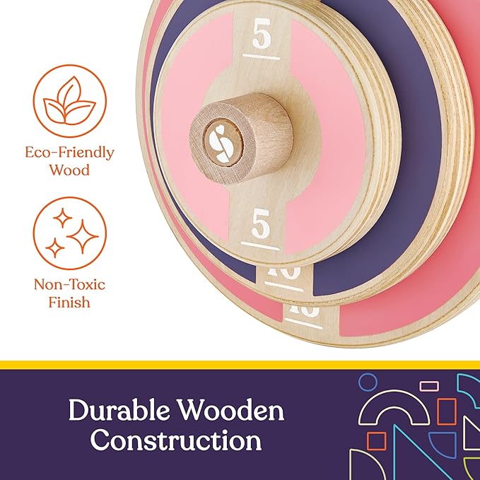 Special Supplies Kids Wooden Workout Play Weights Set - Adjustable Dumbbells Set for Home Gym Equipment, Exercise Workout Set for School or Home Fitness Activities, Pastel Colors (Set of 2 Dumbbells)