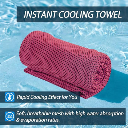 4-Pack Menjo Outdoors Cooling Towels for Neck & Face. Quick-Dry Workout Towels, Sweat-Wicking for Yoga, Gym, Running and Outdoors. Reusable Cooling Towel for Men & Women and Great for Hot Weather.