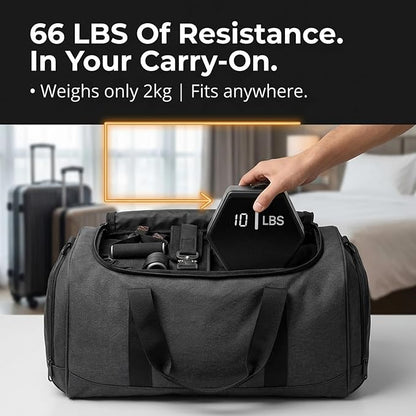 in Motion Flex USB Rechargeable Smart Home Gym Equipment | Portable Compact Digital Cable Machine Adjustable Motor Resistance 5–66LB | Compact Strength Training for Full Body Workout Travel & Fitness