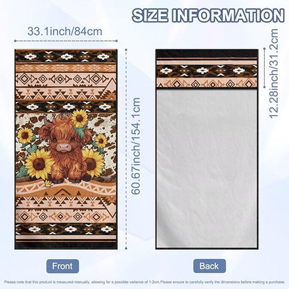 Bulopur Highland Cow Sweat Proof Towel for Car Seat Soft Comfortable Removable Car Seat Towel Front Seats Cover After Gym Beach Yoga Workout Aztec Automotive Accessories