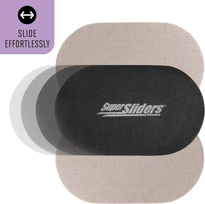 Super Sliders 5-3/4" x 9-1/2" XL Oval Reusable Felt Furniture Sliders for Hard Surfaces, Anti-Slip Protective Furniture Moving Pads for Beds, Sofas, Dressers, Set of 8, Beige