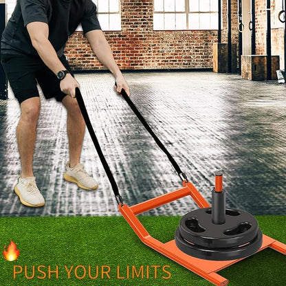 Kipika Weight Sled, Workout Sled, Fitness Strength Training Sled, Speed Training Sled for Athletic Exercise, Speed Improvement, Easily Through Obstacles, Suitable for 1" & 2" Weight Plate