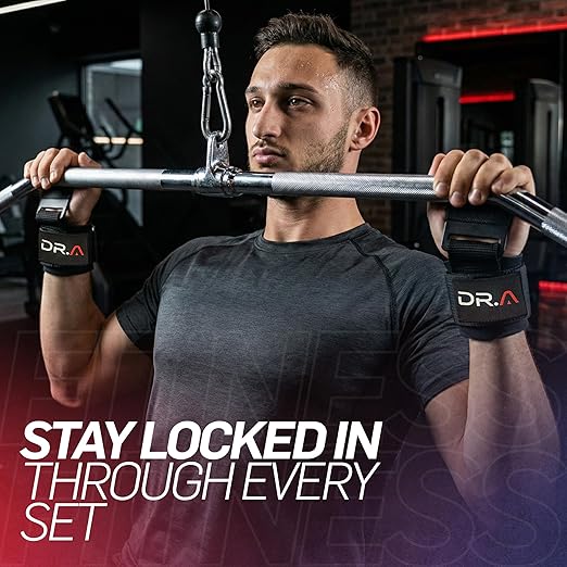 Doctor Developed Hookstrap 2-in-1 Lifting Straps + Gym Grips, Switch Hook to Strap in Seconds, Heavy-Duty Weight Lifting Wrist Wraps for Pull-Ups, Shrugs, Deadlifts & Heavy Lifts, Black (Pair)