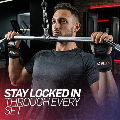 Doctor Developed Hookstrap 2-in-1 Lifting Straps + Gym Grips, Switch Hook to Strap in Seconds, Heavy-Duty Weight Lifting Wrist Wraps for Pull-Ups, Shrugs, Deadlifts & Heavy Lifts, Black (Pair)