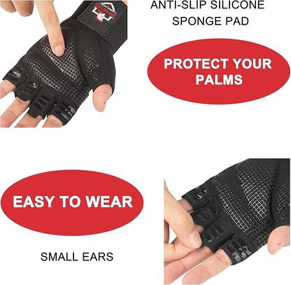 Spartan Weight Lifting Gym Workout Gloves with Wrist Support for Men & Women – Full Palm Protection, Breathable Non-Slip Grip for Training, Fitness, Crossfit, Pull Ups, Lifting, Gym, Exercise