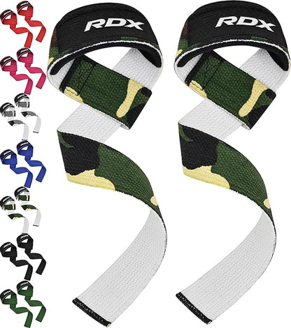 RDX Lifting Straps for Weightlifting –100% Cotton Heavy Duty Gym Wrist Strap with 5MM Neoprene Padding, 60CM Anti-Slip Hand Grip Wraps for Deadlifts Powerlifting Workouts Strength Training, Men Women