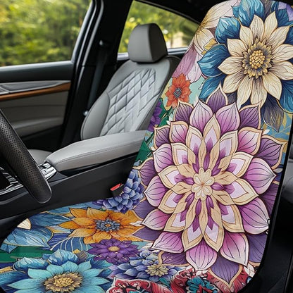 Bulopur Boho Mandala Car Seat Towel Cover After Gym Workout Beach and Swimming Sweat Carseat Protector Breathable Washable Removable Auto Accessories