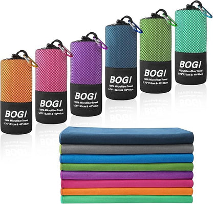 BOGI Microfiber Travel Sports Towel-Quick Dry Towel, Soft Lightweight Microfiber Camping Towel Absorbent Compact Travel Towel for Camping Gym Beach Yoga Swimming Backpacking (S:16''x32'',2Pcs-Hpink)