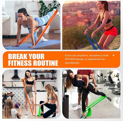 HPYGN 3 Levels Non-Latex Exercise Bands for Physical Therapy & Yoga, Professional Resistance Bands Set for Working Out, Strength Training, Pilates & Rehab, TPE Elastic Stretch Bands for Seniors, Women