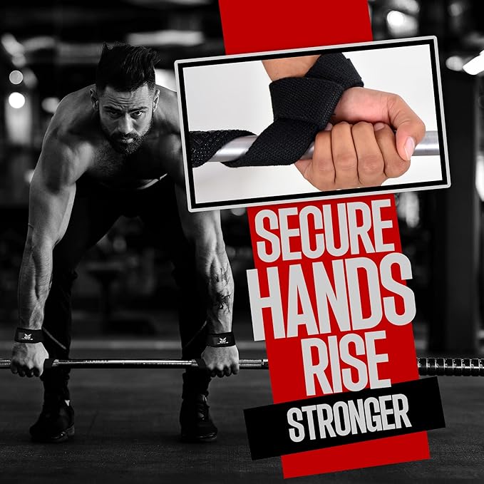 Genuine Leather Lifting Straps, Wrist Assistance for Heavy Pulls, Weightlifting Bodybuilding, Gym, Fitness Accessories, Strength Training, Powerlifting, & Deadlifts
