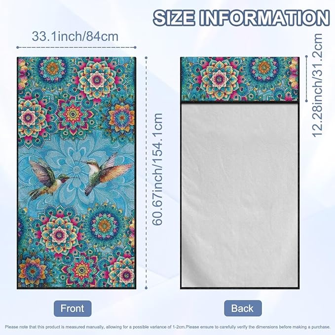 Bulopur Hummingbird Sweat Proof Towel for Car Seat Soft Comfortable Beach Towel After Gym Beach Yoga Workout Removable Boho Automotive Accessories