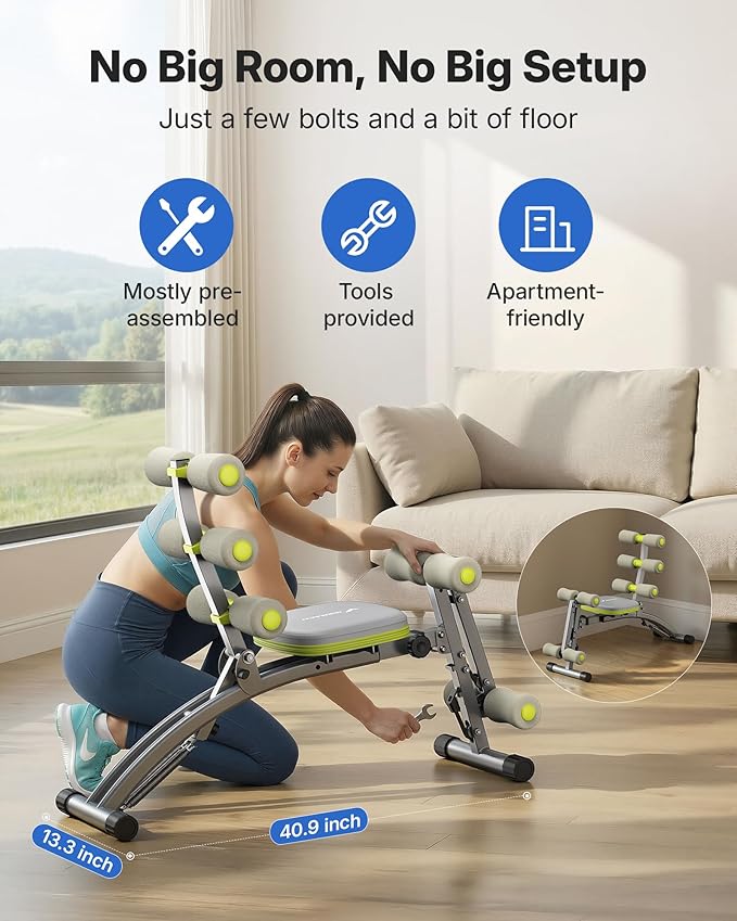 MERACH Ab Machine, Multi-Functional Adjustable Ab Trainer, Ab Workout Bench for Home Gym, Sit Up Machine for Abdominal, Exercise Chair for Full Body Workout
