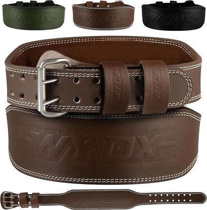 WYOX Weight Lifting Belt for Gym Fitness – Cowhide Leather, 4” Padded Lumbar Back Support lifting Belt, 8 Adjustable Holes, Ideal for Powerlifting, Bodybuilding, Deadlift, Squat & Strength Training