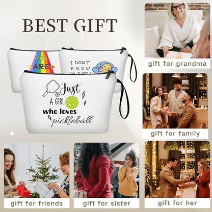 Pickleball Birthday Gifts for Team Club Girl Daughter Friendship Womens Lovers Sister Friends Small Cosmetic Makeup Bag