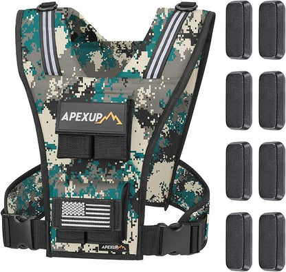 APEXUP Adjustable Weighted Vest Men 20lbs/30lbs/40lbs Weights with Reflective Stripe, Weight Vest Woman Workout Vest for Strength Training Running Walking