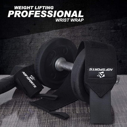 AQF Wrist Wraps for Weightlifting - USPA & IPL Approved 18" Gym Wrist Support with Thumb Loop - Heavy Duty Lifting Wrist Straps for Fitness, Workout, Powerlifting, & Bodybuilding (Pair)