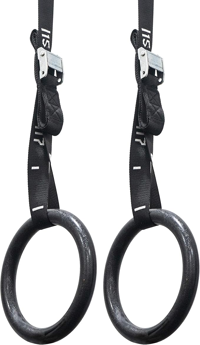 Valor Fitness Wood and Plastic Gymnastics Exercise Rings with Adjustable Straps – Promotes Muscular Physique and Improves Performance in Cross Training and Strength Training