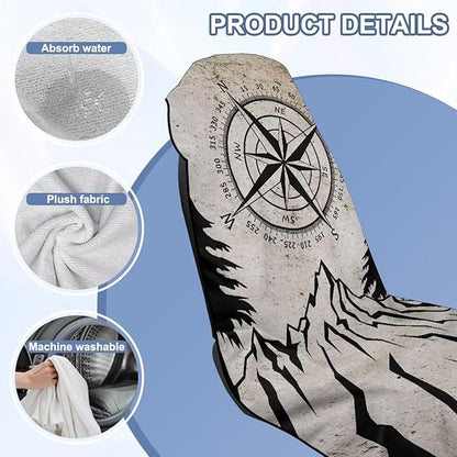 Bulopur Mountain Waterproof Sweat Towel Car Seat Cover Anti-Slip Bucket Seat Protector Universal for Cars SUV Truck Van Sedans Beach Towel Machine Washable