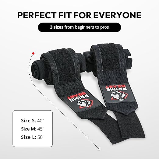 Elbow Wraps for Weightlifting - 40” 45” 50” Compression Strap & Sleeve Design for Bench Press and Fitness Training (1 Pair, Medium)