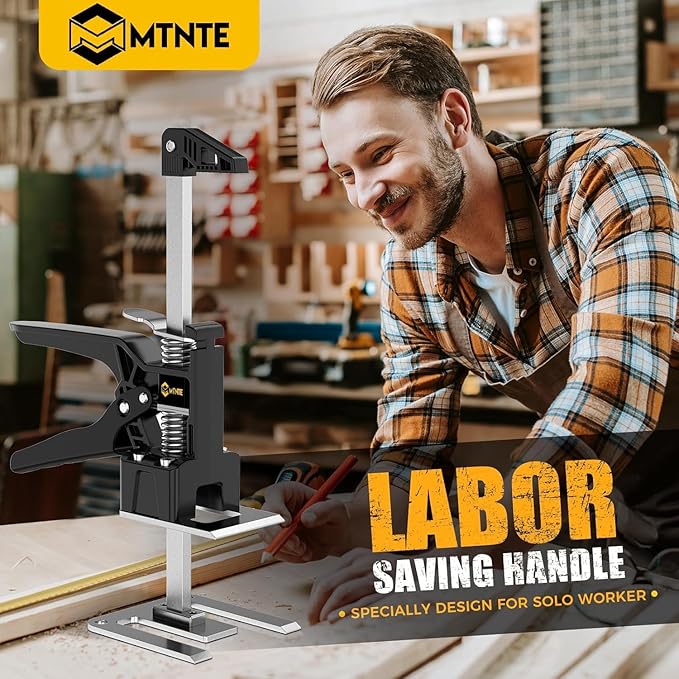 Labor Saving Arm Jack Handle 15 in Furniture Jack Drywall Lift for Wall Tile Locator, Multi Function Height Adjustment, Door Panel, Lever Arm Tool Board Weight 365lb, Lift Range 9.8In