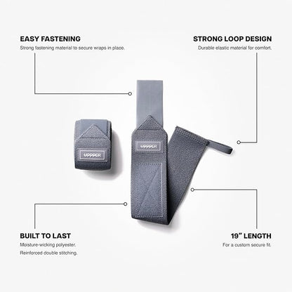 UPPPER Wrist Wraps for Weightlifting – 19" Lifting Wrist Support with Thumb Loop for Bench Press, Powerlifting, and Gym Workouts for Men & Women | Premium Fitness Gear
