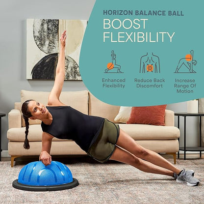 Lifepro Half Balance Ball Trainer - Stability Ball for Exercise, Full-Body Workouts, Home Gym, and Physical Therapy - Horizon Balance Ball Half Non-Slip Equipment for Balance Training