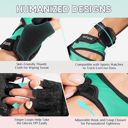 SIMARI Workout Gloves for Women Men with Full Palm Protection, Strong Grip, Cushion Impact, Breathable, Suitable for Gym Training, Kayaking, Weight Lifting, Exercise, Fitness, Cycling
