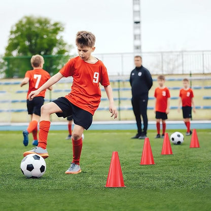 24pcs Cones 9 Inch Soccer Cones and Plastic Traffic Cones, Durable Cones for Sports Training, Ideal for Soccer, Basketball, Football, Skating, and Agility Drills Practice