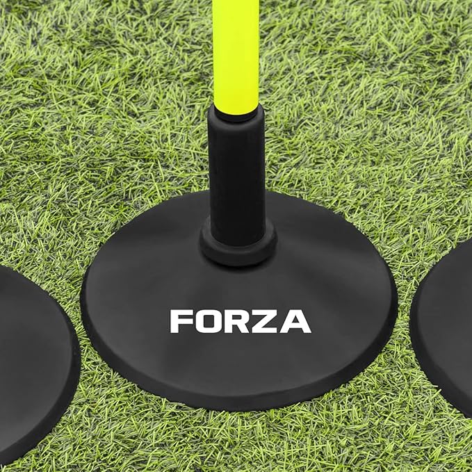 FORZA Slalom Agility Poles | Improve Endurance, Speed & Footwork | Color, Size & Rubber Base Options Available [8 Pack]