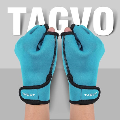TAGVO Aquatic Gloves for Helping Upper Body Resistance, Webbed Swim Gloves Well Stitching, No Fading, Sizes for Men Women Adult Children Aquatic Fitness Water Resistance Training