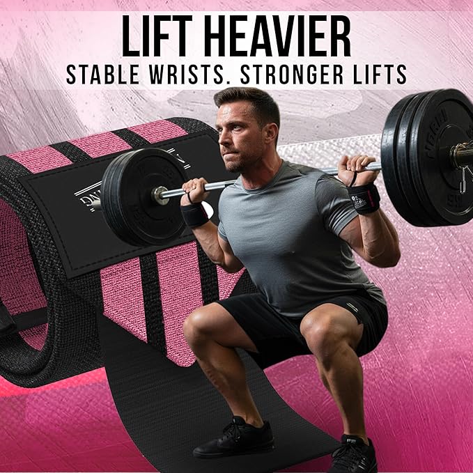 Nordic Lifting Wrist Wraps (1 Pair/2 Wraps) – Lifting Wrist Wraps with Thumb Loop for Weightlifting, Powerlifting & CrossFit – Durable Wrist Support Straps for Men & Women – Gym Essentials for Heavy Lifts