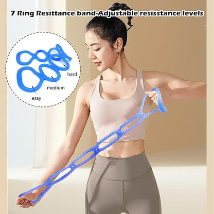7 Ring Adjustable Loop Resistance Bands for Working Out Walk at Home，Workout Bands Exercise Stretch Band for Women&Men Fitness, Yoga, Pilates-Non-Slip, Durable Rubber, Home/Gym Use