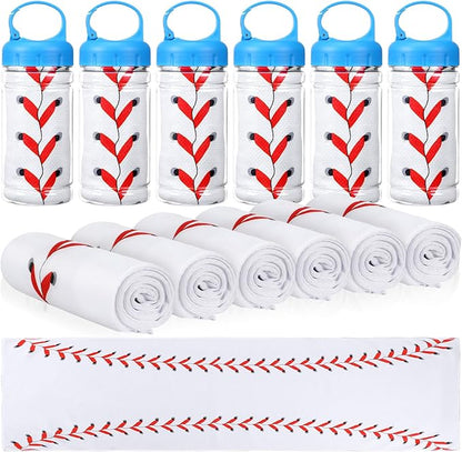 12 Pack Baseball Cooling Towels, Baseball Ice Towels for Neck, 40"x12" Breathable Chilly Towel with Plastic Container, Microfiber Sport Towel for Players Team Gift Sport Party Favors