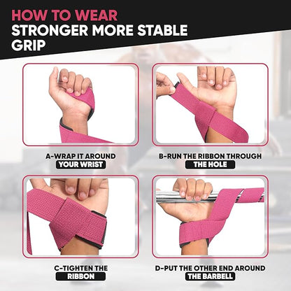 Lifting Straps for Weightlifting, Weightlifting Cotton Straps with Neoprene Padding for Men women Gym Wrist Straps for Bodybuilding powerlifting, Strength Training and Deadlifting