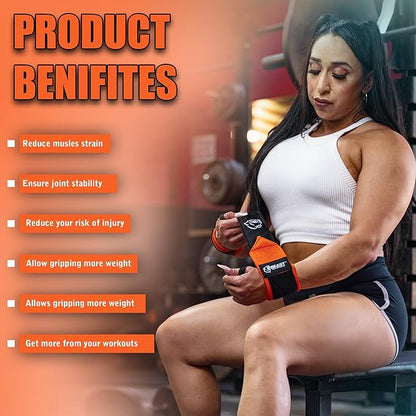 Beast Power Gear Wrist Wraps for Weightlifting 18” Premium Quality Wrist Support for Bodybuilding Heavy Duty Thumb Loop Powerlifting, Strength Training for Men and Women