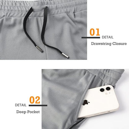 Surenow Mens Running Gym Shorts 3 Inch Breathable Lightweight Athletic Sport Shorts Training Workout Shorts with Pockets
