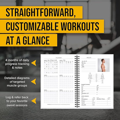 NewMe Fitness Journal for Women & Men, Food & Workout Journal, Planner Log Book to Track Weight Loss, Muscle Gain, Home Gym Exercise, Bodybuilding Progress, Daily Nutrition & Personal Health Tracker