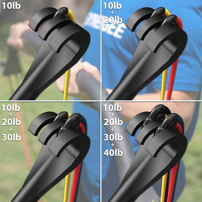 Synergee Resistance Bow. Portable Home Gym with Resistance Bands and Bar System. Collapsible Resistance Bar with Handles. Full Body Workouts for Home, Travel or Outdoors.