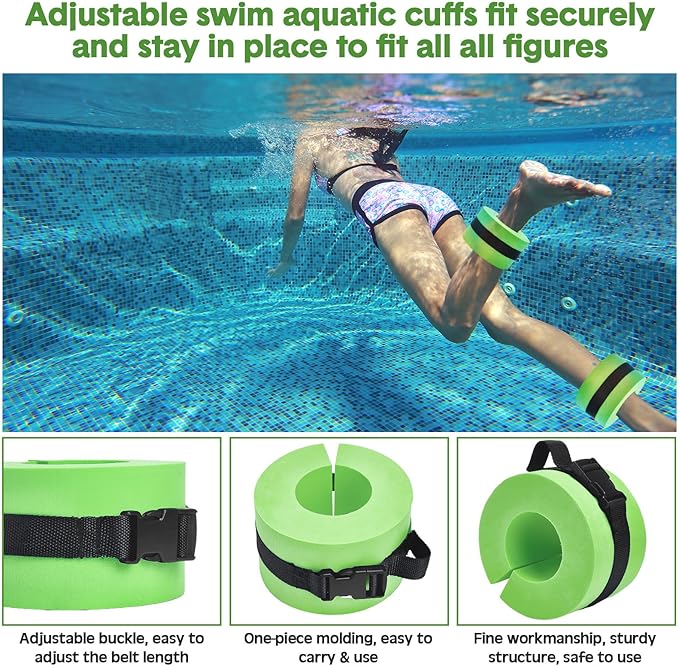 5 Pcs Pool Aquatic Exercise Set Including 2 Lightweight Water Dumbbells, 2 Ankle Swimming Weights, and Swim Belt Water Exercise Equipment for Aquatic Aerobics
