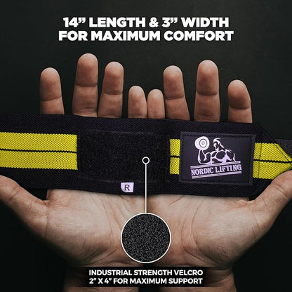 Wrist Wraps + Lifting Straps Bundle (2 Pairs) for Weightlifting, Cross Training, Workout, Gym, Powerlifting, Bodybuilding - Support for Men/Women, Avoid Injury During Weight Lifting