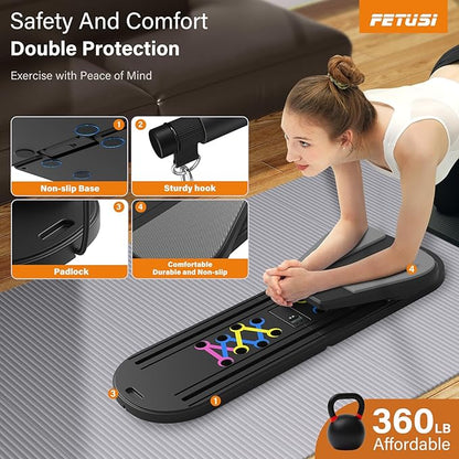 Pilates Board,Foldable Pilates Reformer Sets with Timer,Multifunctional Abdominal Pilates Board for Home Workout Equipment,Portable Ab Board Trainer Pilates Exercise Machine, Pilates Board for Women