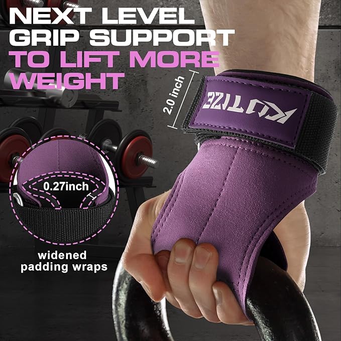 Lifting Straps, Weight Lifting Wrist Wraps for Weightlifting, Heavy Powerlifting, Deadlifts, Rows, Pull Ups, Adjustable Neoprene Padded Gym Workout Strength Training Wrist Hooks for Men/Women