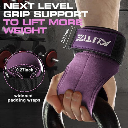 Lifting Straps, Weight Lifting Wrist Wraps for Weightlifting, Heavy Powerlifting, Deadlifts, Rows, Pull Ups, Adjustable Neoprene Padded Gym Workout Strength Training Wrist Hooks for Men/Women