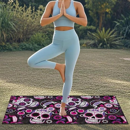 Bulopur Sugar Skull Car Seat Towel Cover Absorbent Soft Beach Towel Car Seat Covers Front Seats Running Post Workout Sweatproof Yoga Towels Blanket