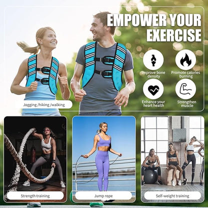 Weighted Vest for Women Men, 6lb/8lb/12lb/16lb/20lb/25lb/30lb Adjustable Weight Vest with Reflective Stripes for Workout, Strength Training, Running, Fitness, Muscle Building, Weight Loss, Rucking Vest With Phone Pouch