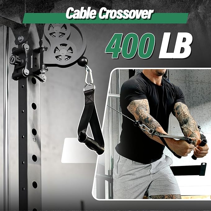 B52 Machine Home Gym with Power Rack, Cable Crossover, Dual Pulley System, Landmine, and Multi-Grip Pull-Up Bar – Heavy-Duty Fitness Equipment for Strength Training and Full-Body Workouts