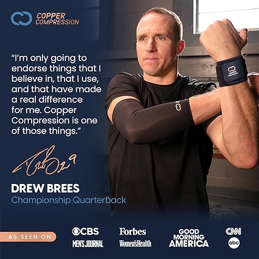 Copper Compression Wrist Wraps (2 Pack) – Adjustable Copper Infused Wrist Support for Weightlifting, Workouts, Injury Recovery, Carpal Tunnel, Tendonitis, and Pain Relief – Breathable and Comfortable Straps
