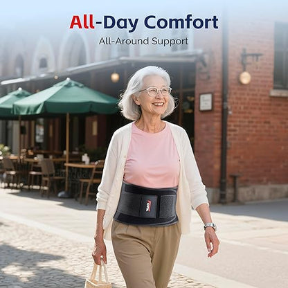 FEATOL Back Brace for Men Lower Back Pain Relief Lumbar Support Brace Waist Belt with Ergonomic 3D Silicone Pad for Heavy Lifting Work, Herniated Disc, Sciatica, 3XL