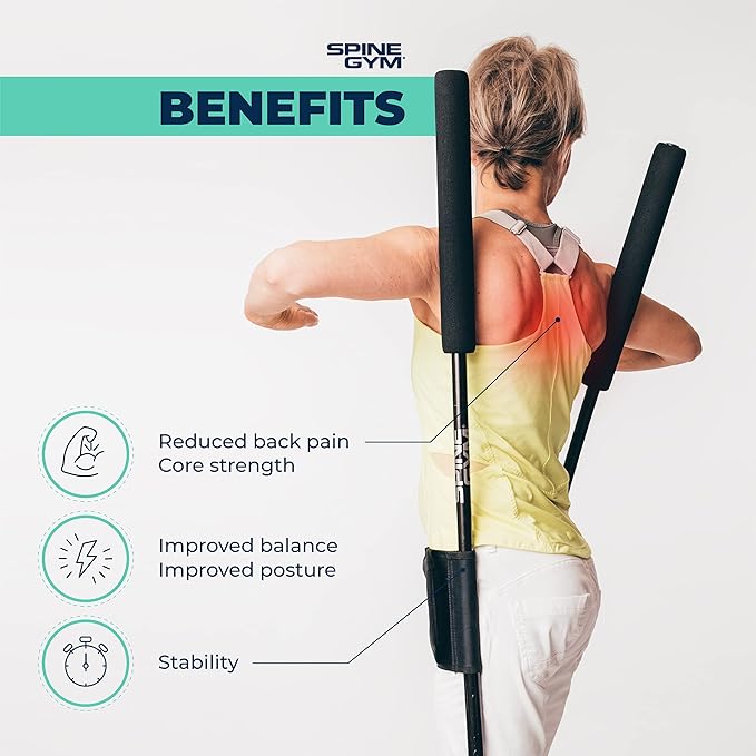 Back Exerciser | Core Strength Training - Adjustable Fitness Equipment for Home & Office Gym - Relieves Back Pain & Improves Posture